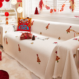 新款单边沙发巾盖布绒ins风全包沙发套万能套防滑耐脏沙发罩