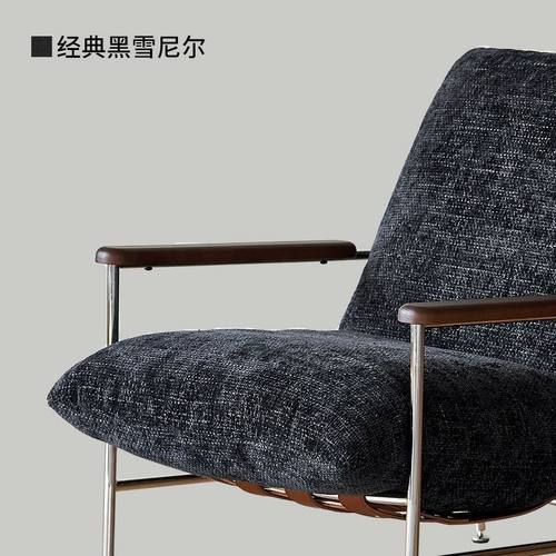 网红ins客厅北欧可拆洗休闲椅布艺轻奢现代简约单人沙发躺椅