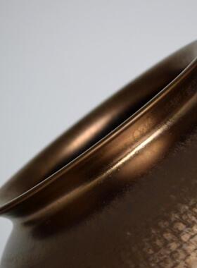 金色陶瓷花瓶桌面落地大号插花器干枝陶罐酒店样板房玄关装饰摆件