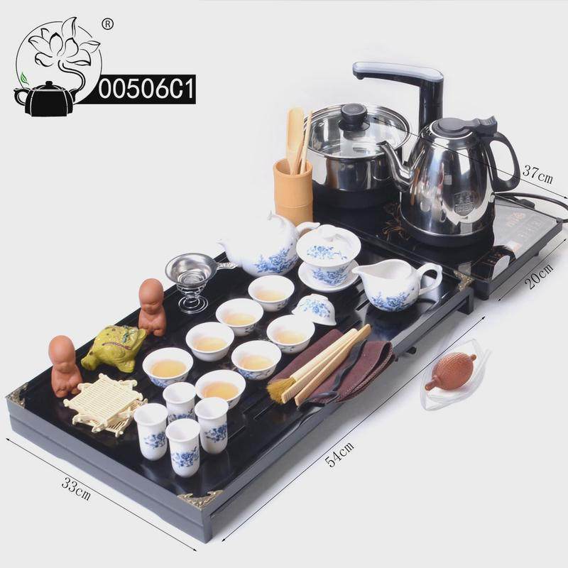 005c茶具套装家用全自动整套茶台紫砂茶道办公室功夫茶杯实木茶盘,餐饮具,功夫茶具,淘宝优惠券,粉丝福利购,淘宝优惠卷