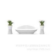 商场美陈玻璃钢休闲椅椅户外广场长条座椅园林酒店组合花盆坐凳