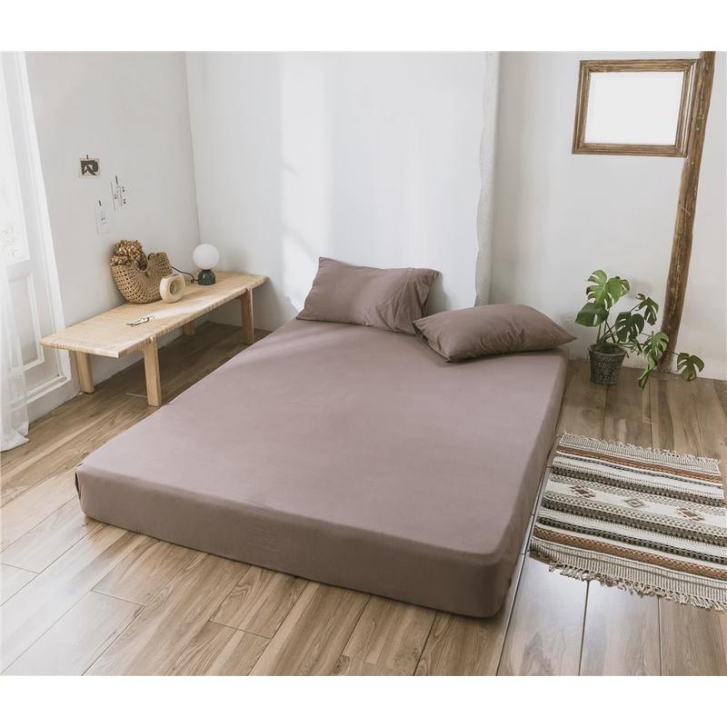 日式素色纯色针织棉床笠棉单双人天竺棉床单单件柔软透气裸睡
