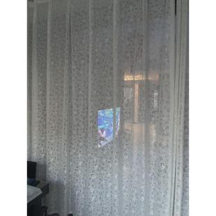a524白纱窗纱简约现代窗帘纱帘透光不透人半遮光浮雕提花客厅卧室