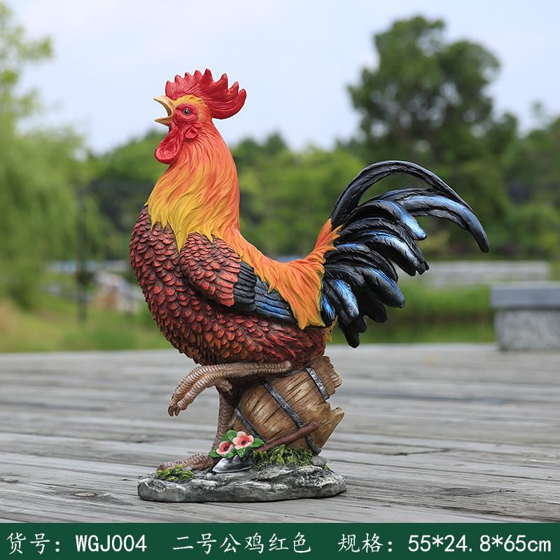 户外树脂公鸡仿真工艺动物雕塑摆件农场牧场花园庭院园林景观装饰