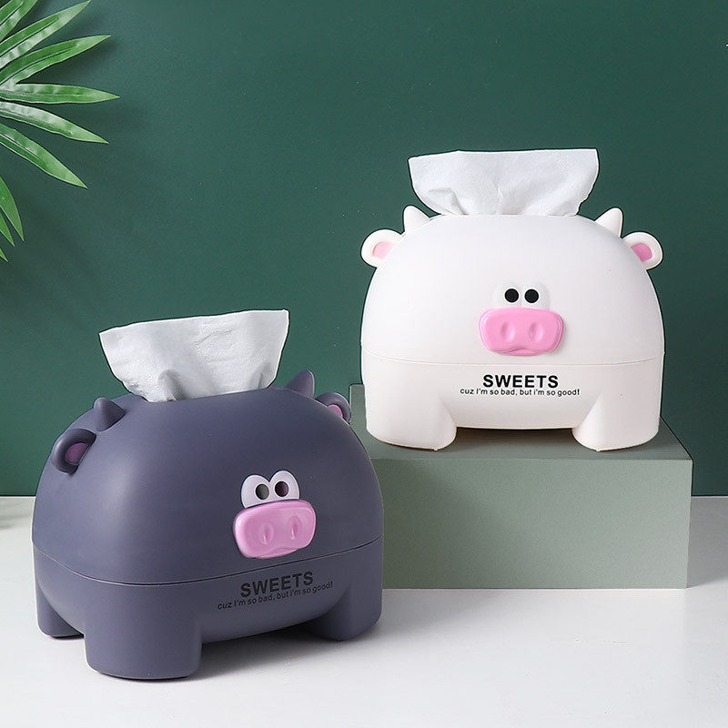 卡通创意纸巾盒家用客厅办公桌卷纸筒纸抽盒收纳盒可爱桌面抽纸盒