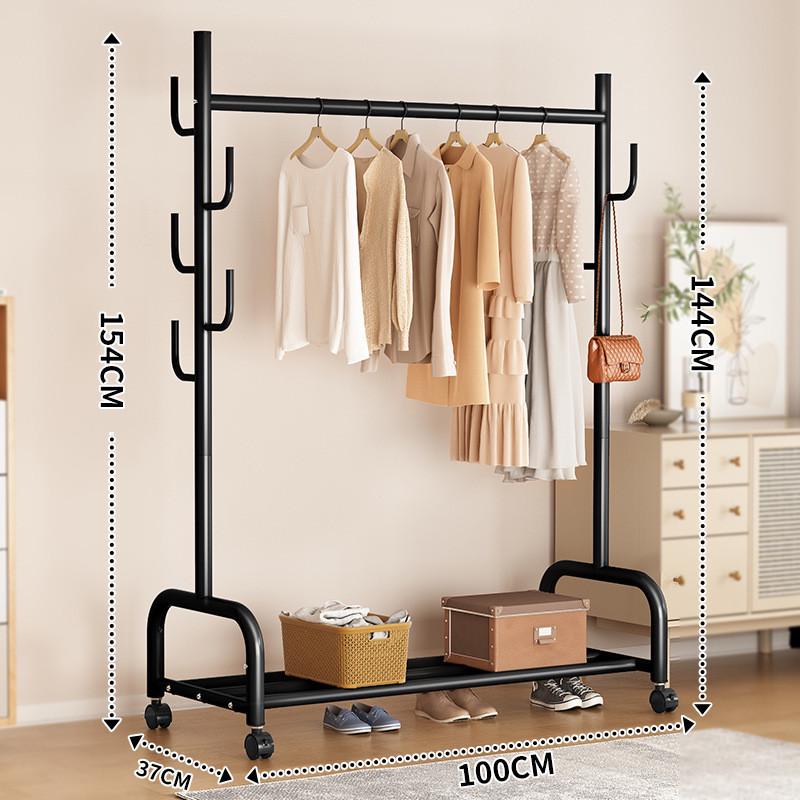 晾衣架落地折叠室内单杆式阳台卧室挂衣架子家用简易晒衣架衣新款