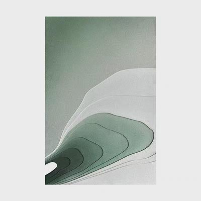 走廊立体浮雕装饰画玄关现代简约客厅沙发背景墙绿色层叠抽象挂画