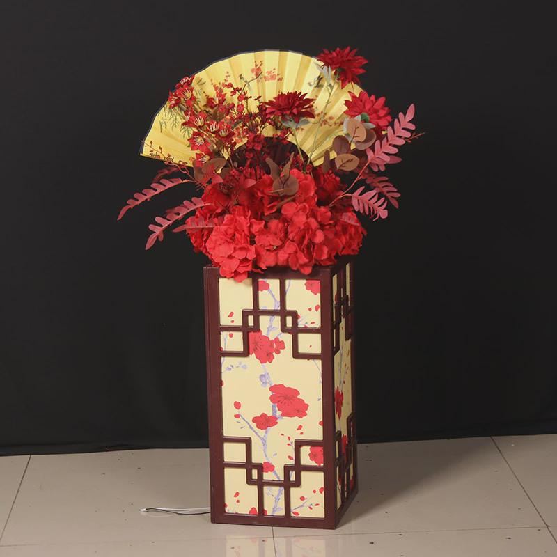 中式婚礼路引结木棉梅花发光立柱摆件布置花柱新款灯婚庆道具路引