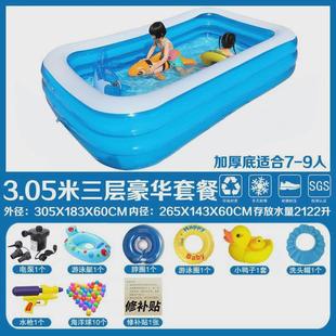 童充氣游泳池家用大型新生兒寶寶海洋球池加厚成人超大號(hào)水池