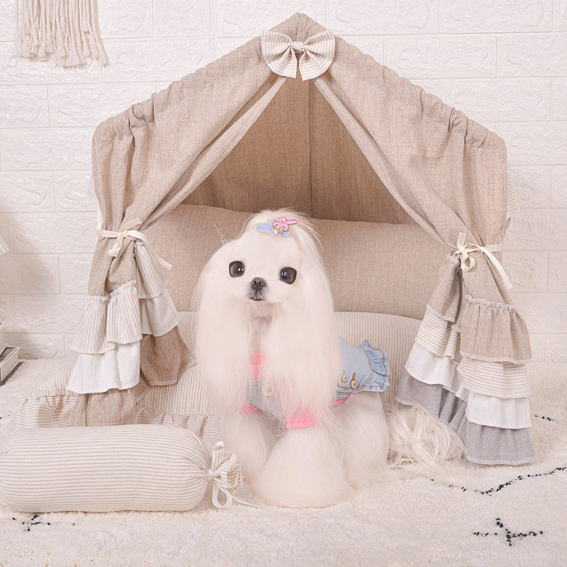 宝丽珍高端狗窝狗床可拆洗宠物马尔济斯泰迪中猫窝四季小型犬出口