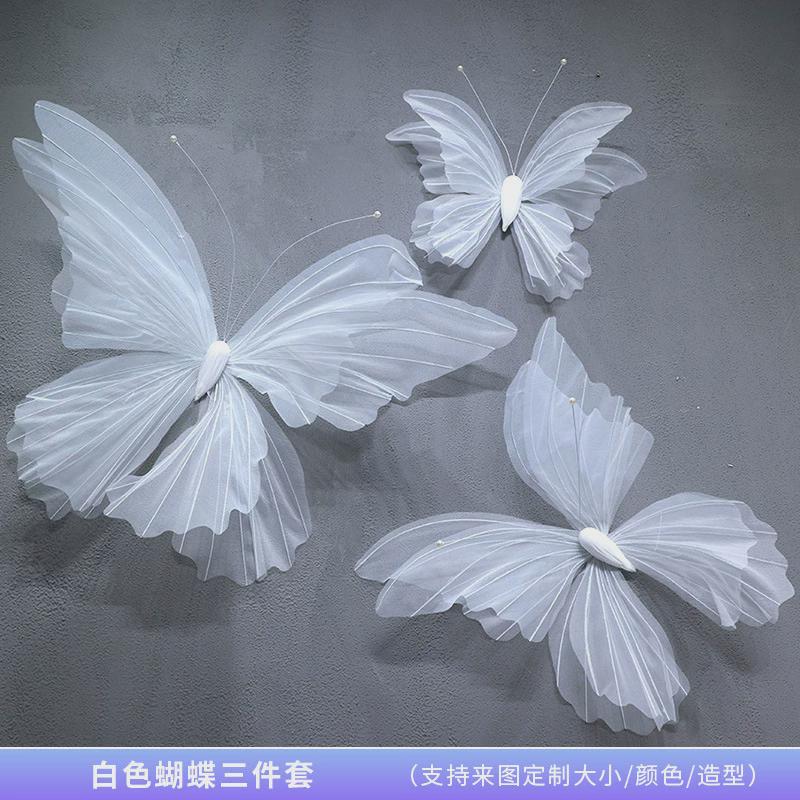 婚庆道具仿真蝴蝶花艺婚礼仿真花纸蝴蝶舞台背景装饰商场美陈布置