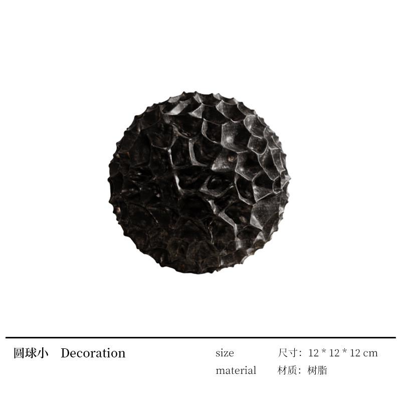 侘寂风创意几何蜂窝球装饰品高级感正方形做旧复古艺术工艺品摆件