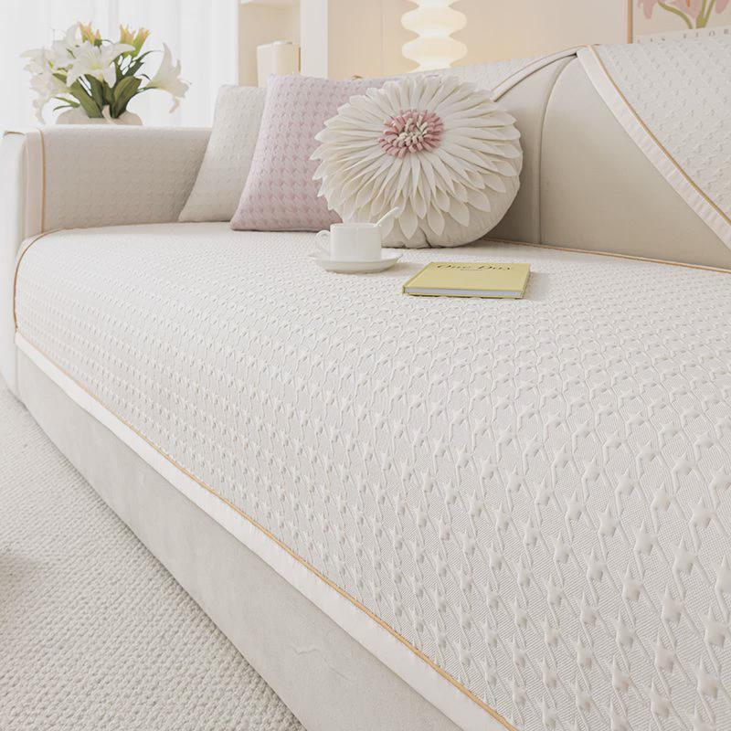 高端皮轻奢夏季夏天款凉席坐垫简约现代冰丝沙发垫防滑皮沙发套罩