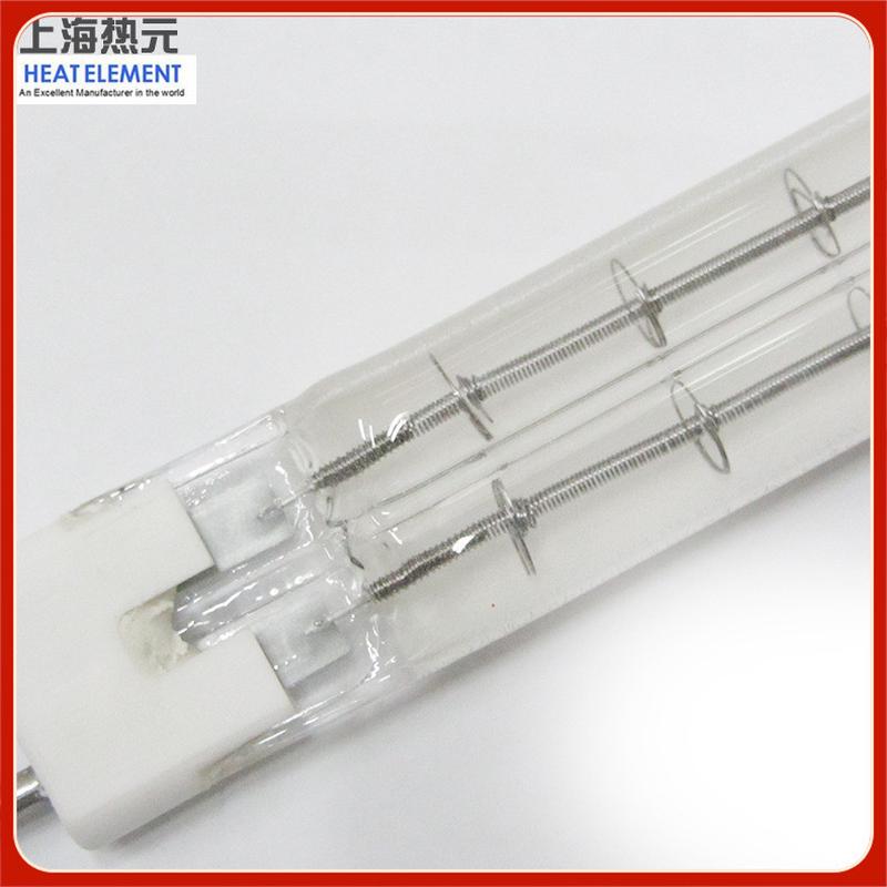热销双孔短波红外线加热管短波半石英白加热管镀加热管卤素加热灯