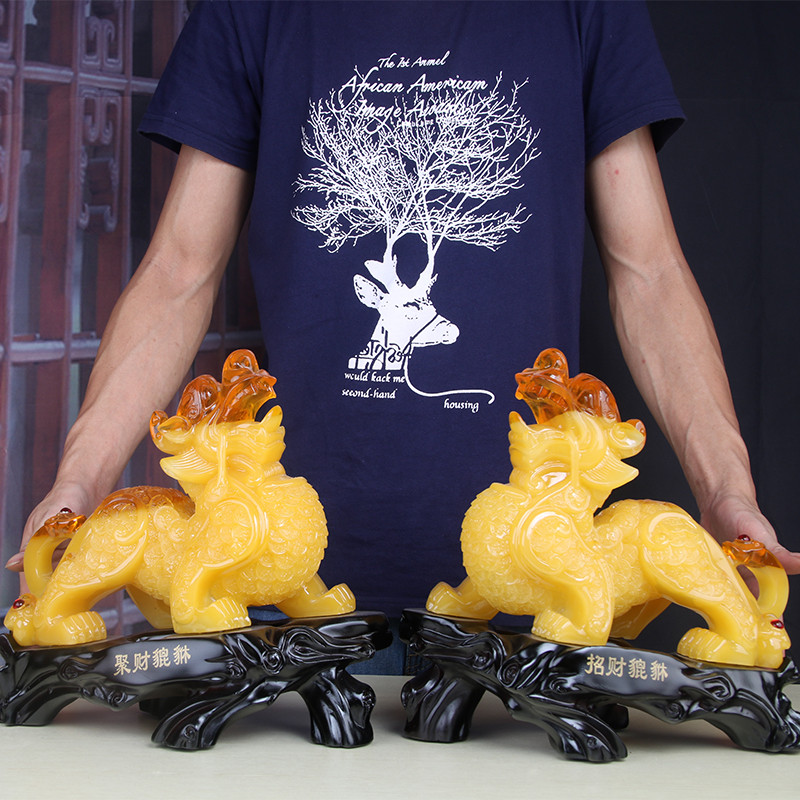 招财貔貅摆件一对客厅电视柜办公室桌家居家装饰品开业礼品