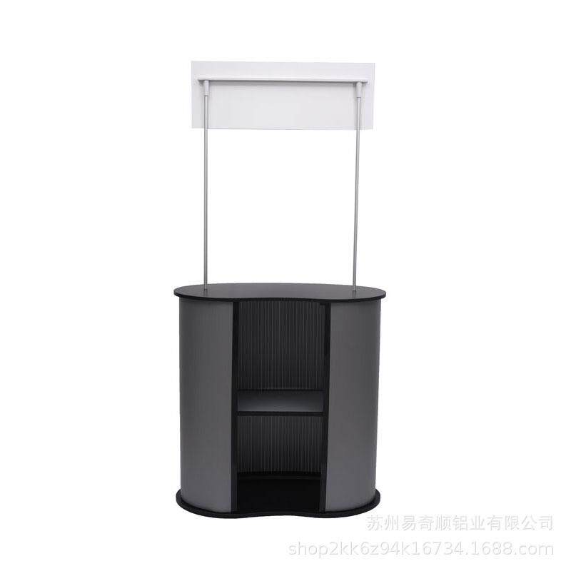 豆形带楣板促销台快促销台秀便携式弧形幕中空板促销桌