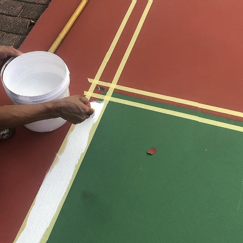 漆运动球场水性丙烯酸地坪白色划线室内外厂家直销水泥地防滑耐磨