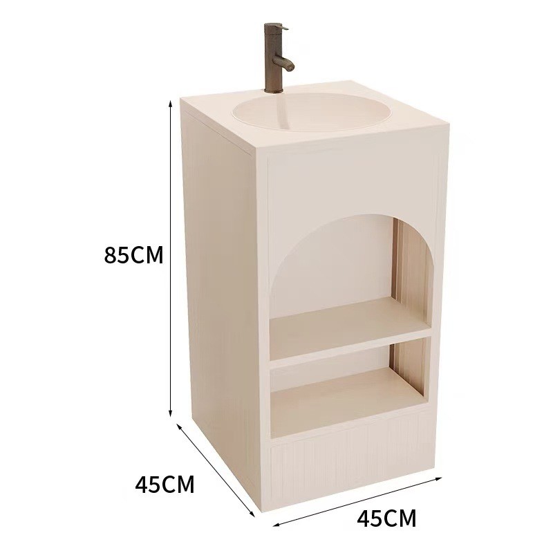 热销hy5立洗手池小型不锈钢复古洗漱柜一体洗手台烧烤网红彩色工