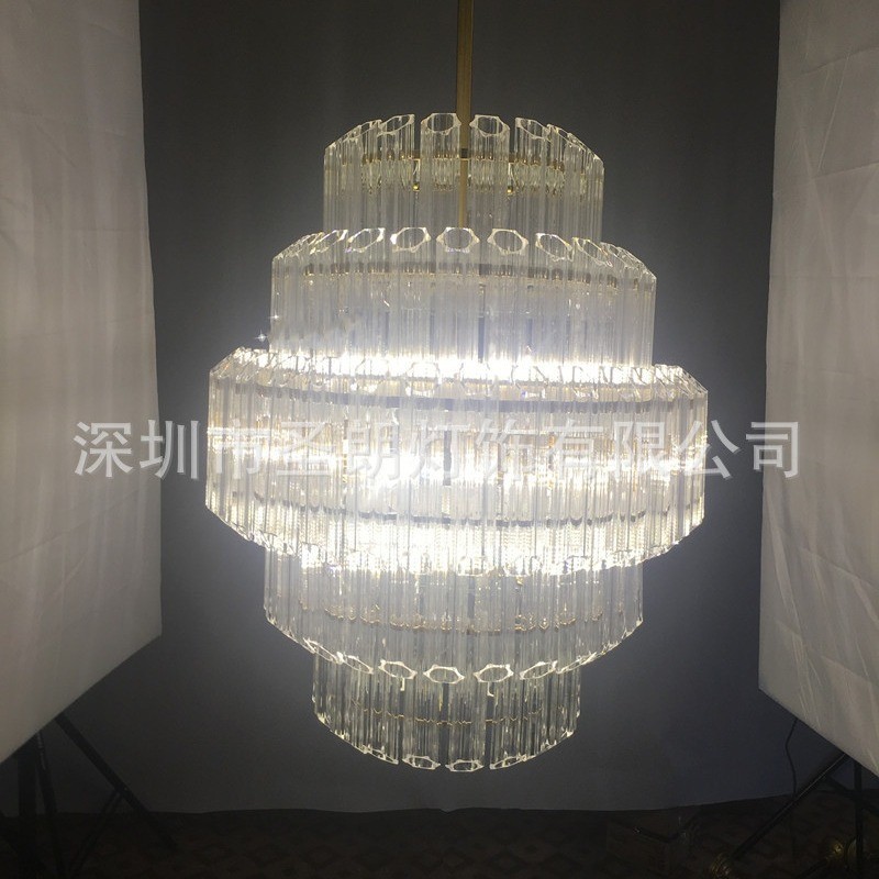 rh美式梅花玻璃管吊灯现代简约客厅奢华设计师软装大气别墅吊灯具