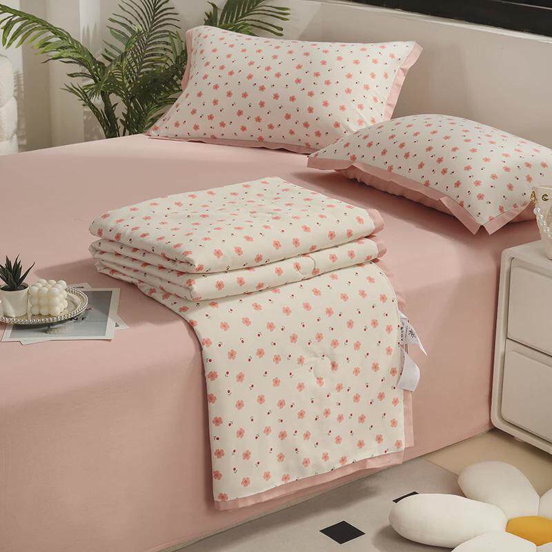 8dwl夏季云洗棉大豆纤维夏凉被双人四件套可水洗机小夏天空调薄被