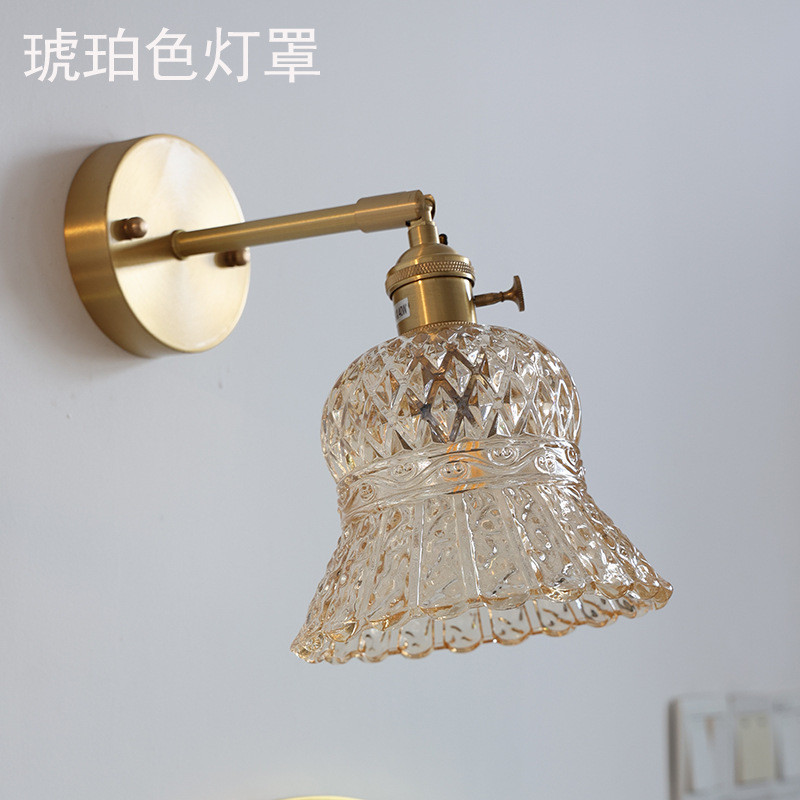 批发玻璃壁灯彩色小壁灯加厚玻璃灯翅膀琥珀透明小绿色羽毛玻璃灯