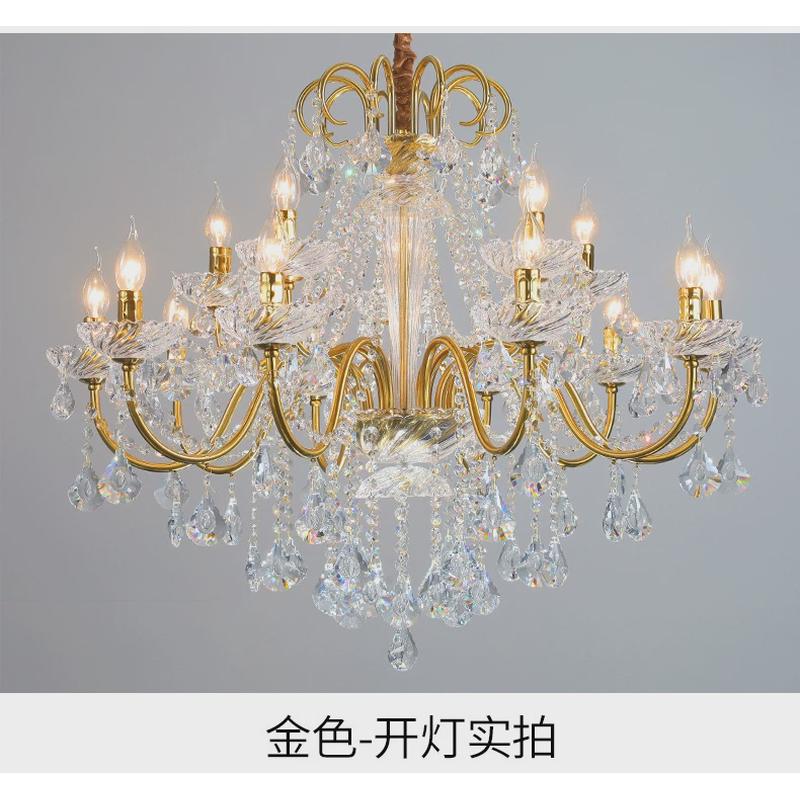 餐厅客厅灯美式吊灯复古黑色卧室水晶灯酒店网咖饭厅大气蜡烛吊灯