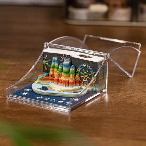哈尔滨文创立体便签中国雪乡3D手撕便签摆件模型带灯文旅伴手礼