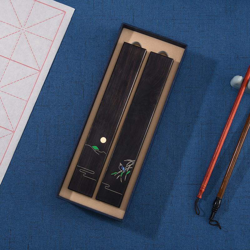 高校书法镇尺手工镶嵌螺钿铜丝嘉奖纸镇创意中国风礼品檀木纪念品