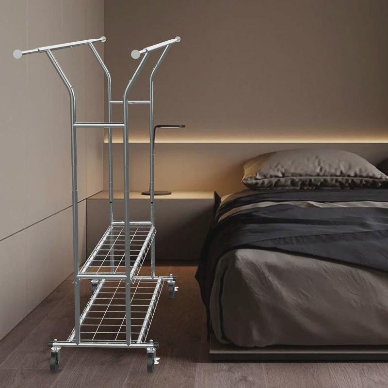 重型晾衣架挂衣架室内外铁制不锈钢伸缩陈列架落地式可移动折叠