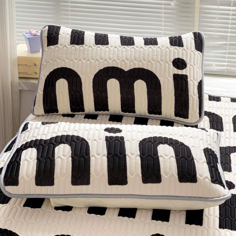 凉感丝机枕套一对装夏季冰丝枕套家用单人双人枕头套可乳胶洗水洗