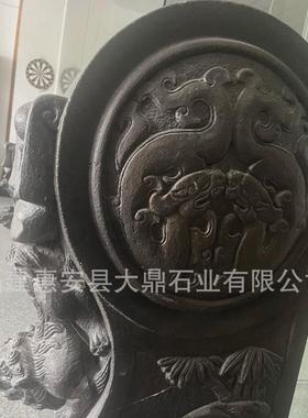 石雕门墩抱鼓石一对青石仿古小象旧麒麟做石狮子家用门口石鼓石墩