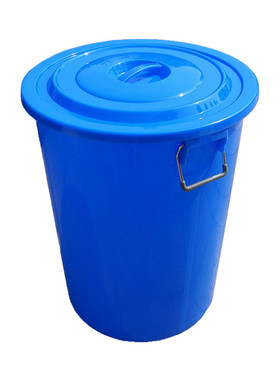 物业加厚白色工业塑料圆桶商用塑胶桶40l储水桶160升带盖收纳米桶