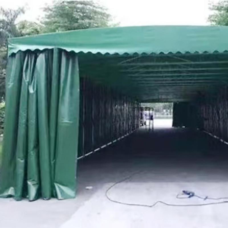 伸缩棚子户外遮阳雨棚轨道架空厂房移动雨蓬大型推拉蓬移动顶棚