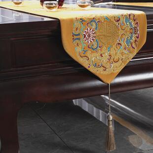 新中式桌旗茶旗茶桌垫布禅意长条电视柜茶台布中式间风中茶几高端