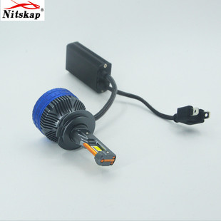 车灯 260W大功率汽车LED大灯三铜管H7H11H1远近一体H49005解码