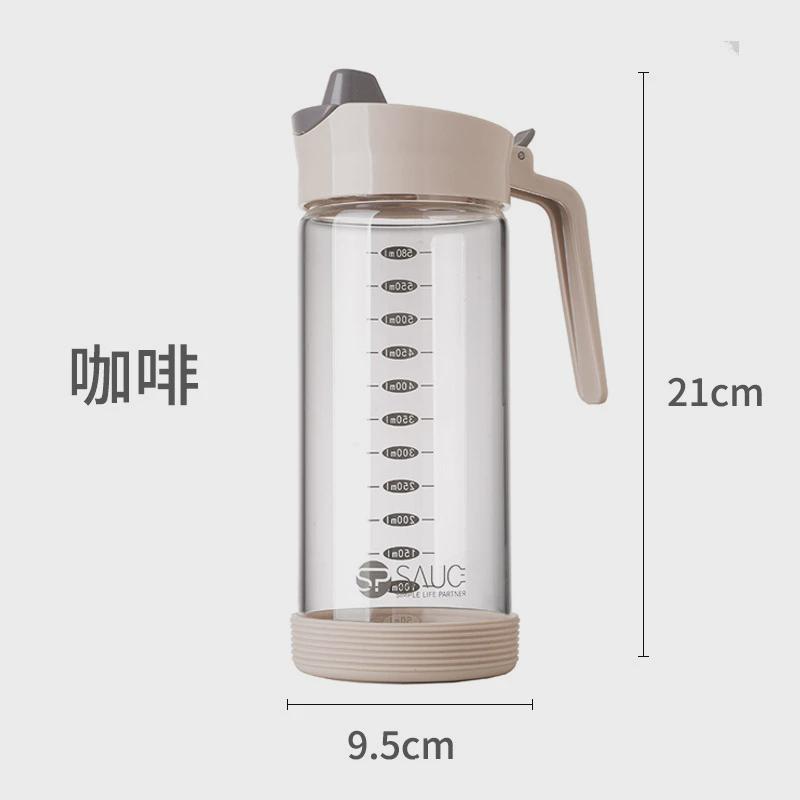日本sp玻璃油壶580ml480ml大小号不油壶自动开合漏油油桶厨房容器