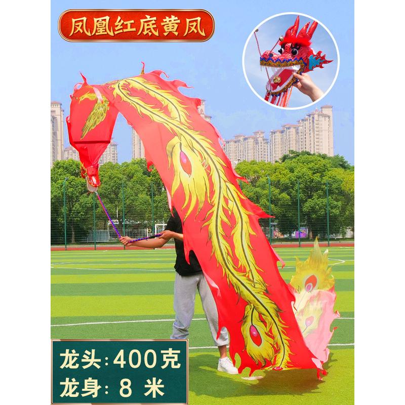 舞龙健身甩龙带甩彩带成人甩龙广场表演带龙头中老年健身舞龙道