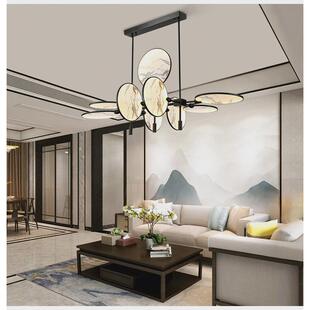 新中式创意茶楼彩云追月设计师样板房客厅中餐厅吊灯山水新款吊灯