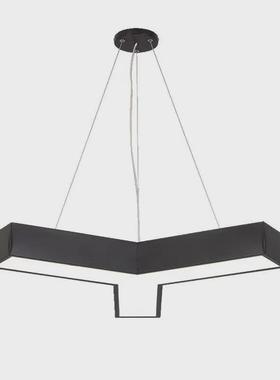 LEDY字造型灯创意人字形办公室吊灯健身房网咖店铺商场工业风灯具