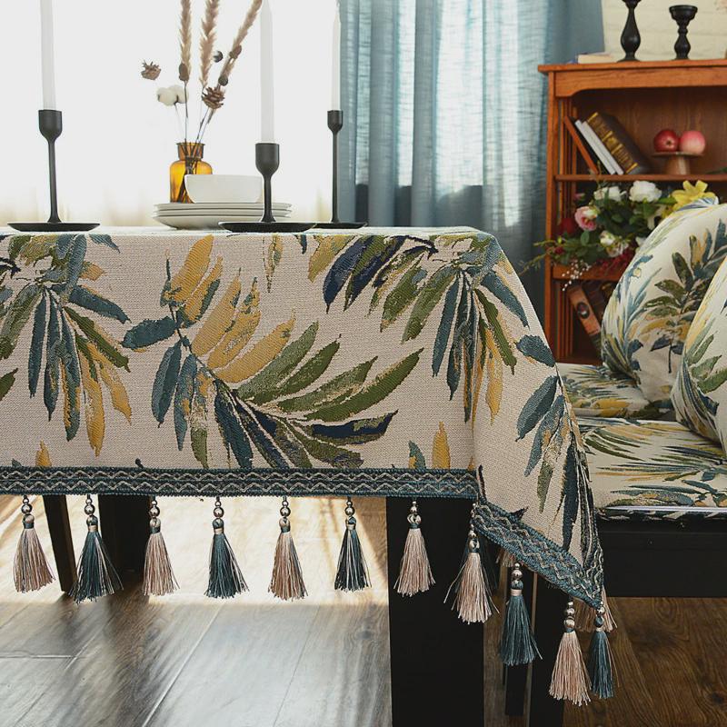 美式餐桌桌布家用台布北欧长方形客厅家用茶几桌布布艺盖巾套罩桌