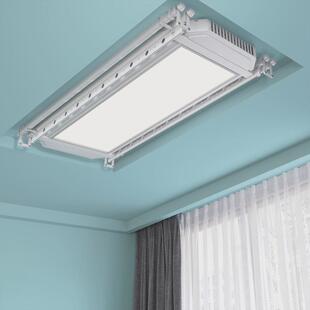 隐形电动晾衣架阳台智能家用遥控升降自动超薄嵌入式杆晾衣机隐藏