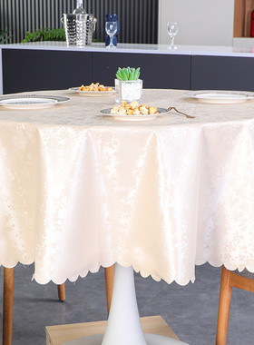 XX-T020红色花纹大圆形桌布宴会聚餐野餐桌子装饰耐热防油免洗