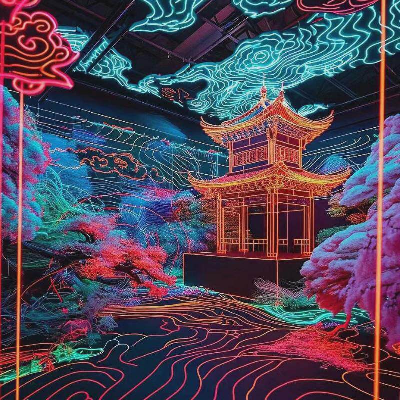洗墙灯画玻璃幕墙灯饰复古风亮化大型户外商场广场楼体ed灯饰
