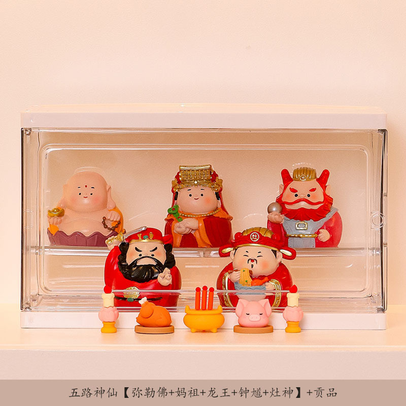 财神贡品小摆件创意树脂摆件财神爷桌面玄关摆件高级感五路工艺品