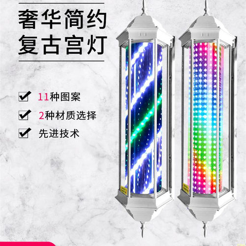gy美发转灯led理发店旋.转加亮发廊户外复古简宫灯挂墙防k水灯箱