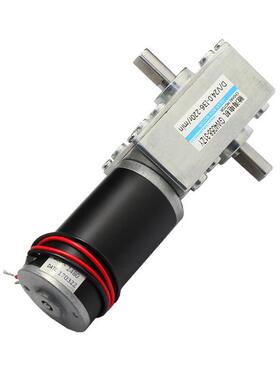 dc12v24v蜗轮蜗杆减速电机双轴5-470rpm自正反可调速锁转电机
