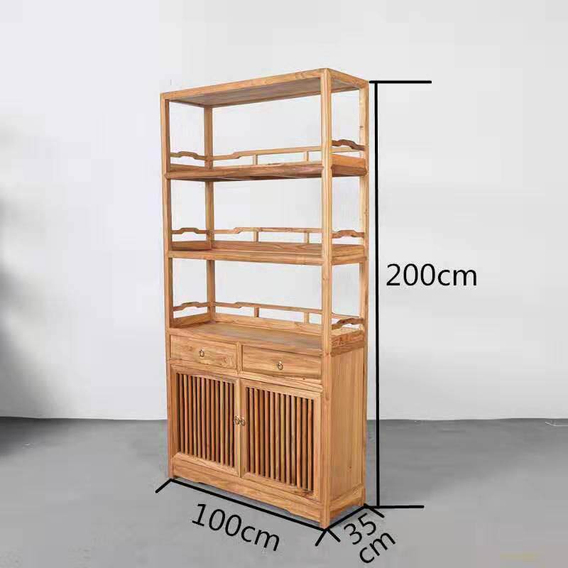 老榆木实木博古架中式书柜多宝阁书架展示架茶架玄关柜酒柜置物柜