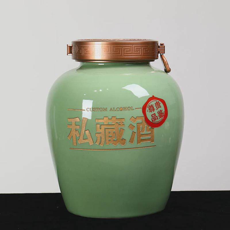 高档复古陶瓷空酒瓶家用泡酒壶白酒斤带密封盖5斤10斤20坛子50斤