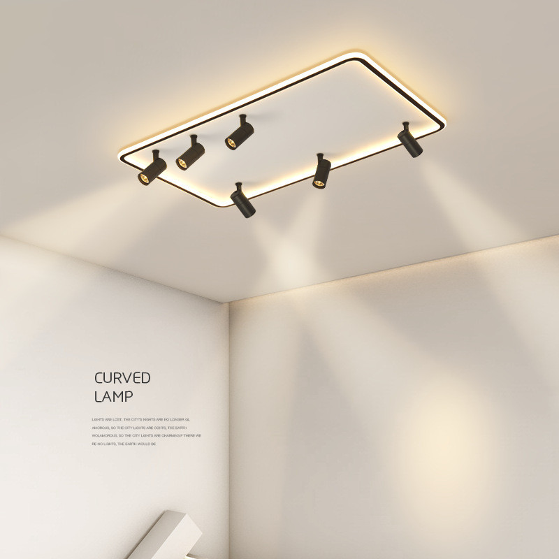 简约创意客厅灯主卧室灯现代北欧长方形餐厅灯房间led吸顶灯灯具