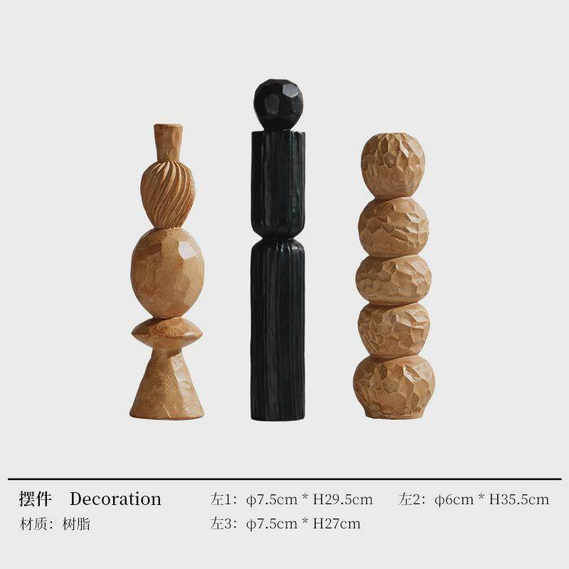 创意几何木雕木头艺术装饰品摆件中古风寂侘现代壁龛书房拍摄道具,家居饰品,装饰摆件,淘宝优惠券,粉丝福利购,淘宝优惠卷